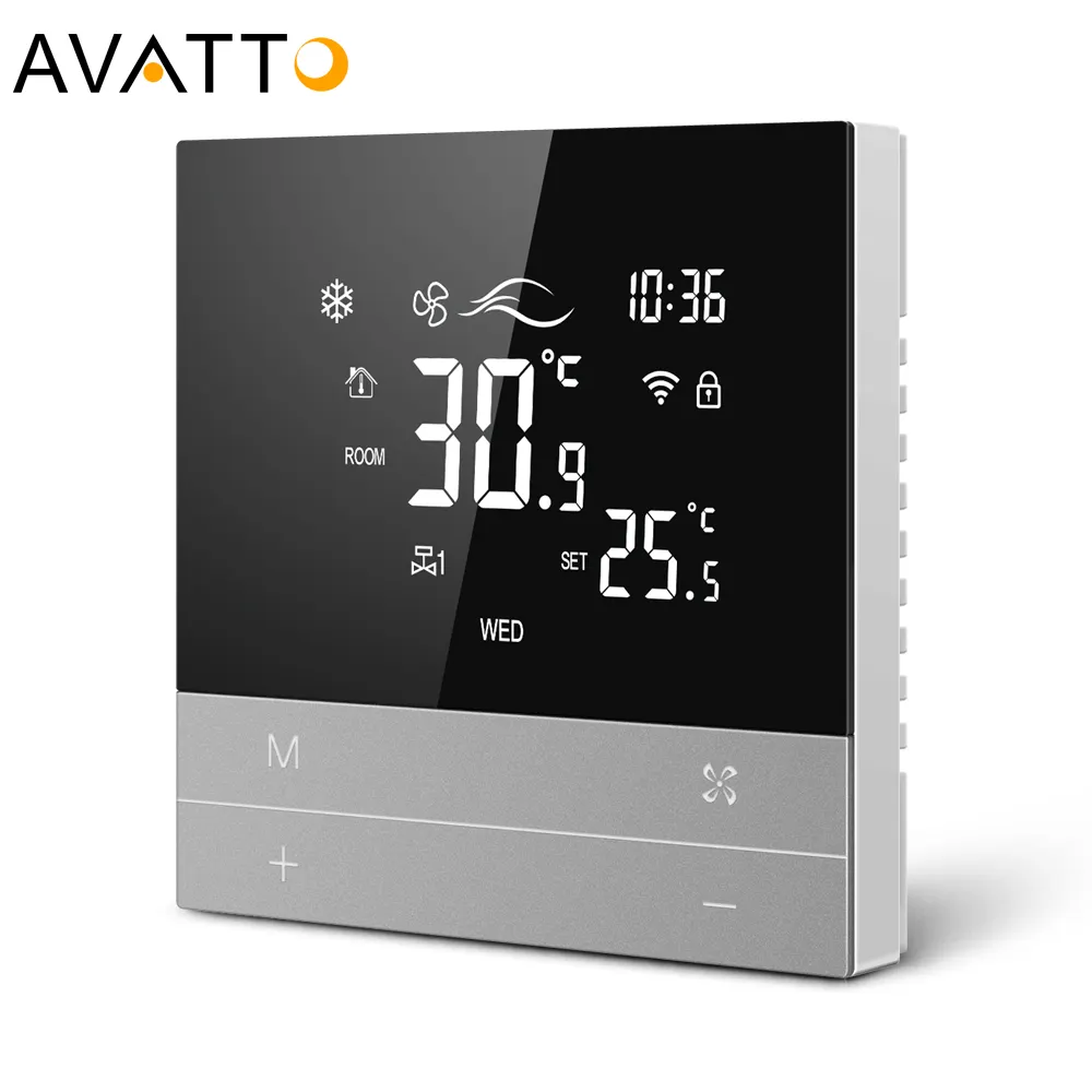 Avatto Tuay Wifi termostato inteligente aire acondicionado Control suelo calefacción ventilador bobina inteligente Wifi termostato para HVAC