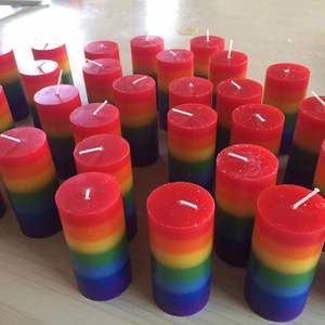 Nuevo diseño sin perfume libre <span class=keywords><strong>de</strong></span> alergias <span class=keywords><strong>siete</strong></span> capas Chakra cera <span class=keywords><strong>de</strong></span> parafina meditación oración Pilar velas - Product Image 2