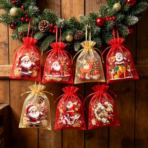 Wholesale Recyclable Organza European Bag Rope Gift Bag <b>Christmas</b> Tree Theme Customizable <b>Christmas</b> Decoration From <b>China</b> - Product Image 3