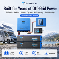 Système de stockage d'énergie solaire BLUETTI 20,48 kWh, batterie LiFePO4 48V 400Ah, onduleur 5000W pour camping-car