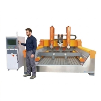 Routeur CNC à double tête 4 axes pour pierre, machine CNC robuste à double tête 4 axes pour sculpture de pierre ronde, taille personnalisée