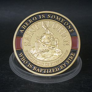 Première dans la dernière pièce de prière Saint des pompiers Red Line Challenge Coin - Product Image 5