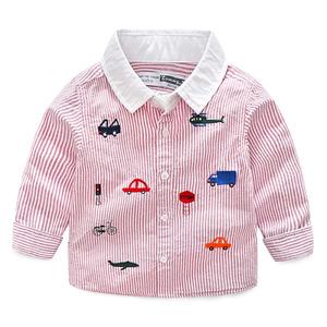 Meilleures ventes Ali : Chemises à manches longues en coton rayées et brodées pour garçons de 3 ans - Product Image 3