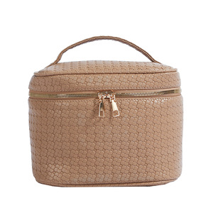 Wholesale Large Woven Cosmetic Bag Custom Logo Water Resistant Zipper Travel <b>Makeup</b> Organizer <b>for</b> Toiletry <b>Storage</b> - Product Image 1