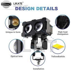 Nuovo led faretto moto gufo 2 occhi faro impermeabile doppio colore faretto elettrico moto - Product Image 5