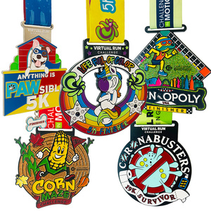 ميدالية منافسة عالية الجودة شعار مخصص ميدالية معدنية للركض بريق تأثير المينا للنساء ماراثون لياقة بدنية فييستا - Product Image 1