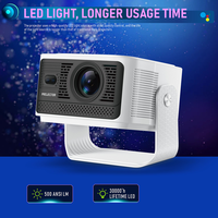 Projecteur LCD 500 ANSI Lumens, résolution native 1080P Full HD, mise au point automatique, système Google TV Linux, 50000H LED, projecteur vidéo pour home cinéma