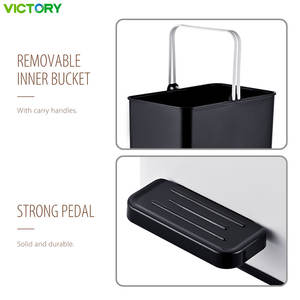 Poubelle à pédale en PP pour salle de bain, chambre, petite cuisine, 6L/7L, avec couvercle à fermeture douce - Product Image 4