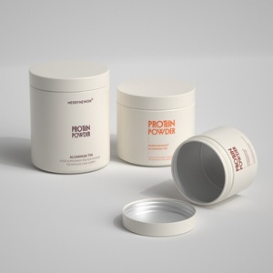 Eco-Friendly Aluminium Powder Jar with Double Lid, 135ml 300ml 480ml Food Grade Tin for Protein Powder Coffee Storage - Product Image 5