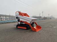 Mini-dumper Euro 5 EPA à démarrage électrique, chargeur hydraulique 500 kg avec pompe et moteur, dumper sur chenilles haute efficacité pour la construction