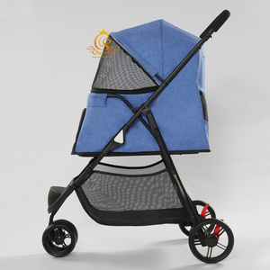 Poussette pliable légère pour animaux de compagnie EUR PET, modèle PC106, poids net de 4,6 kg, idéale pour les voyages et les courses avec <span class=keywords><strong>chat</strong></span> ou <span class=keywords><strong>chien</strong></span> - Product Image 3