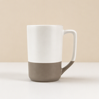 Mug en céramique émaillée mouchetée 16 oz, base naturelle non émaillée, grande poignée, logo personnalisé pour la maison, le bureau, le café, ou comme cadeau