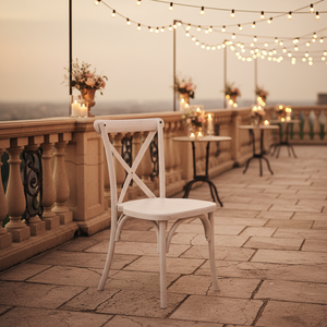 Sillas Industriales Modernas para Comedor y Hotel, Ligeras, Resistentes y Duraderas, de Resina con Respaldo Cruzado, Estilo Vintage Lime Wash, para Bodas, Jardín y Celebraciones - Product Image 1