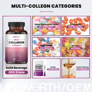 Cápsulas de Colágeno sin Sabor, Péptidos de Proteína Hidrolizada Multitipo, Ácido Hialurónico, Vitamina C, para Aclarar la Piel, para Adultos - Product Image 6