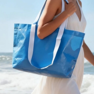 Borsa da <span class=keywords><strong>Shopping</strong></span> Impermeabile in PE Intrecciato di Grande Capacità, Oversize con Rivestimento Effetto Pelle di Serpente, Tracolla e Manico in Nastro PP - Pack <span class=keywords><strong>World</strong></span> - Product Image 5