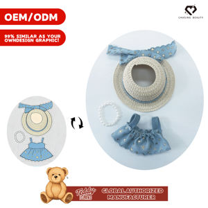 Teddy ISLAND, Autorización Global, Peluche de Oso Teddy con Sombrero de Paja Estilo Pastoral Francés y Perlas - Product Image 2