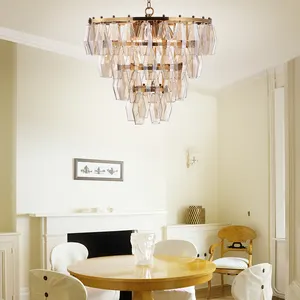 6 Lights Luxury Modern /Contemporary Glass Chandelier 4 Tier Ceiling Light Pendant For DiningRoom、Living Room