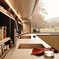 MEGA kustom mewah desain Modern lemari dapur Australia penuh lemari dapur lemari pulau Set kabinet MDF PVC kaca