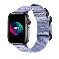 Bracelet en toile de nylon pour Apple Watch Series, bracelet en silicone souple tissé décontracté, vente en gros