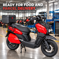 Scooter électrique de livraison de marchandises alimentaires professionnel robuste avec porte-bagages avant et boîte de livraison arrière, cyclomoteur électrique de livraison