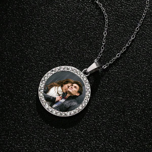 Collar con Colgante Personalizado DIY con Marco Giratorio para Fotos, Acero Inoxidable, Sublimación, Collar con Corazón para Fotos, Regalo Conmemorativo - Product Image 5
