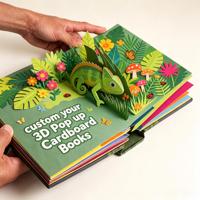 Livre pop-up 3D personnalisé en usine |   Livre interactif pour enfants en couverture rigide avec logo/design graphique personnalisé pour la maternelle
