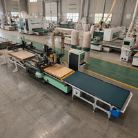 Machine de nesting CNC automatique, Routeur CNC à étiquetage automatique, Ligne de production d'armoires en bois, Ligne de production de meubles en panneaux