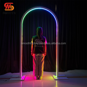 LEDA Custom Party Events Decor LED Light Aisle Metal <b>Backdrop</b> <b>Stand</b> for Wedding Events - Product Image 3