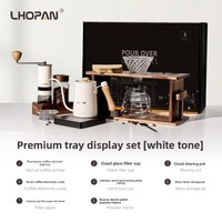 Ensemble de préparation de café et de thé portable haut de gamme en alliage d'aluminium durable, avec moulin, extracteur, support de préparation et support de verseur, qualité alimentaire, idéal pour cadeau