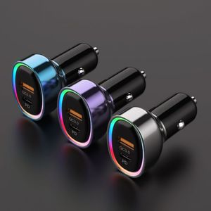 High Quality Led Car Charger Rgb Quick Charge PD Charger A+<b>C</b> Power <b>Adapter</b> USB-<b>C</b> Car Charger for Mobile Phone - Product Image 3