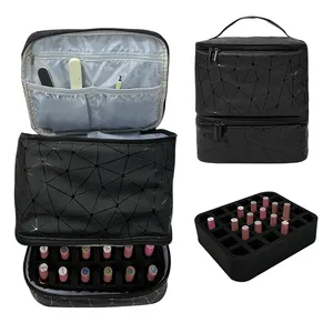 Home Service Nail Tech Bag Holds Nail Lamp and Bottles Gel Cosmetic Storage Nail Polish Organizer Carrying Case Bag for Artist