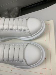 Baskets montantes blanches en cuir de vachette à semelle épaisse, plateforme de 5 cm, style muffin, à lacets, sportives et rétro, pour la marche - Product Image 5