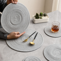 Sets de table tressés en coton écologique, résistants à la chaleur et antidérapants, pour tables de salle à manger, mariages, fêtes, vacances, camping, carton