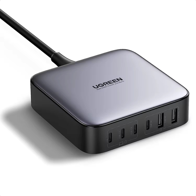 UGREEN Universal 200W Type C Wall Charger Nexode 6-Port GaN Desktop Charger USB C Fast Charging Station for MacBook iPad