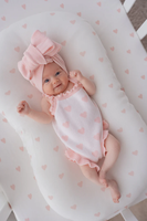 Débardeur en tricot personnalisé pour bébé fille, motif cœur à volants en coton, rose, sans manches, doux et confortable