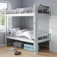 Lit superposé double en métal robuste pour adultes, idéal pour les dortoirs scolaires – Vente en gros de meubles de chambre à coucher en fer et acier à prix abordable