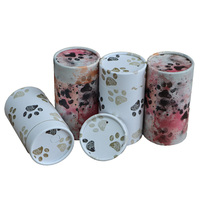 Boîte d'emballage en papier ronde personnalisée pour les cendres d'animaux de compagnie, les pots à bougies, les emballages de flacons d'huile, boîte avec pattes de chat et de chien