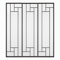 Portes coulissantes en aluminium noir avec panneaux de verre fumé teinté, designs personnalisés, pour bureaux et salles de réunion