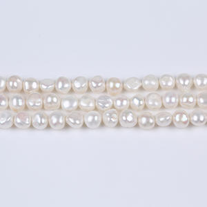 8-9mm Baroque Side Hole Two-Toned White <b>Freshwater</b> <b>Pearl</b> Natural Light <b>Pearl</b> for DIY Necklace <b>Bracelet</b> Handmade Material Loose - Product Image 5