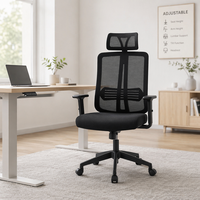 Nouvelle chaise de bureau ergonomique à dossier haut en maille 2026, vente en gros d'usine, avec support lombaire moderne et réglable en hauteur, pivotante pour bureau à domicile