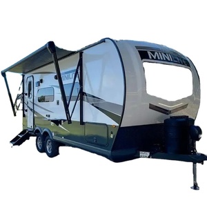 Prêt pour l'exportation Remorque classique abordable en forme de larme Remorques terrestres légères tout-terrain Mini petit camping-car en forme de larme