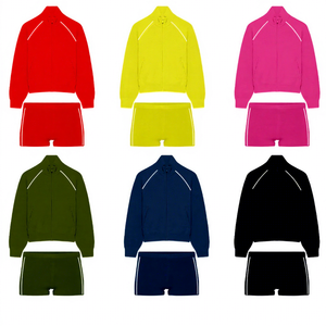 <span class=keywords><strong>Set</strong></span> da <span class=keywords><strong>palestra</strong></span> da <span class=keywords><strong>donna</strong></span> di design con Zip su misura giacca con maglia Shorts tuta da ginnastica ricamata autunno inverno all'ingrosso 2 pezzi da <span class=keywords><strong>donna</strong></span> - Product Image 1