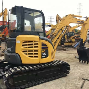 Miniexcavadora hidráulica Komatsu PC55MR de 5,5 toneladas usada, engranaje de segunda mano sobre orugas, motor de excavación de movimiento de tierras, caja de cambios, bomba de Motor PLC - Product Image 6