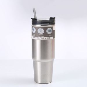 20oz 30oz Custom Thermal Auto Stainless Steel Car Mug Tumbler Insulated Travel Tea Mug With Lid and <b>Straw</b> - Product Image 1