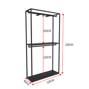 RK-<span class=keywords><strong>E</strong></span>-1 negozi di abbigliamento uomo Design per interni nero espositore Stand in metallo appendiabiti - Product Image 6