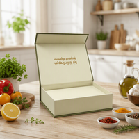 Boîte cadeau en papier magnétique verte et noire avec logo personnalisé de luxe, boîtes d'emballage rigides pliables recyclables avec couvercle magnétique