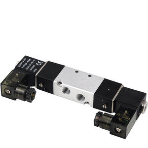 โซลินอยด์วาล์วแบบสองขดลวด สองตำแหน่ง ห้าทาง 4V120-06 ควบคุมด้วยไพโลต ปรับแต่งได้ รองรับ OEM ใช้ได้กับไฟ DC12V DC24V AC36V AC110V - Product Image 1