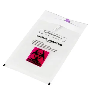 AIUDO उच्च-ऊंचाई नमूने पदार्थ संग्रह Biohazard चिकित्सा Leakproof Biohazard चिपकने वाला 95KPA नमूना बैग