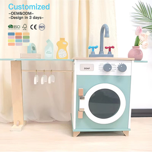 EDULAND Early OEM/ODM CPC Educational Playhouse Eco-Friendly Wooden Manufacturer Simulation <strong>Washing</strong> Machine Toy Role-Playing - Product Image 2