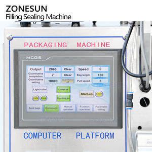 เครื่องบรรจุภัณฑ์อัตโนมัติแบบแนวตั้ง ZONESUN ZS-FS250KQ สำหรับบรรจุเม็ดผงแบบซองพร้อมถ้วยตวงและระบบปิดผนึก - Product Image 2